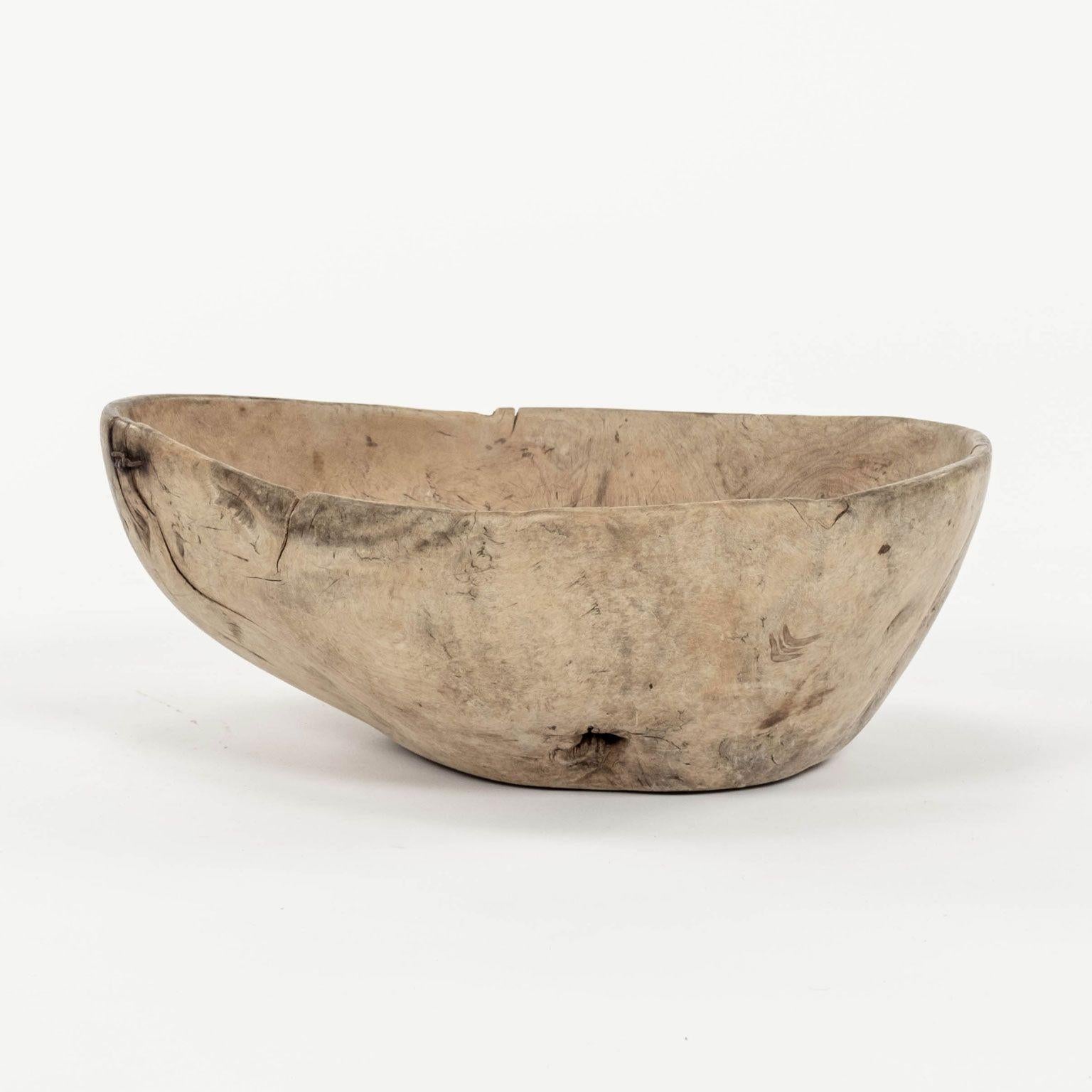 Hand-Carved Sublime Organically-Shaped Primitive 18th Century Scandavian Root Bowl For Sale