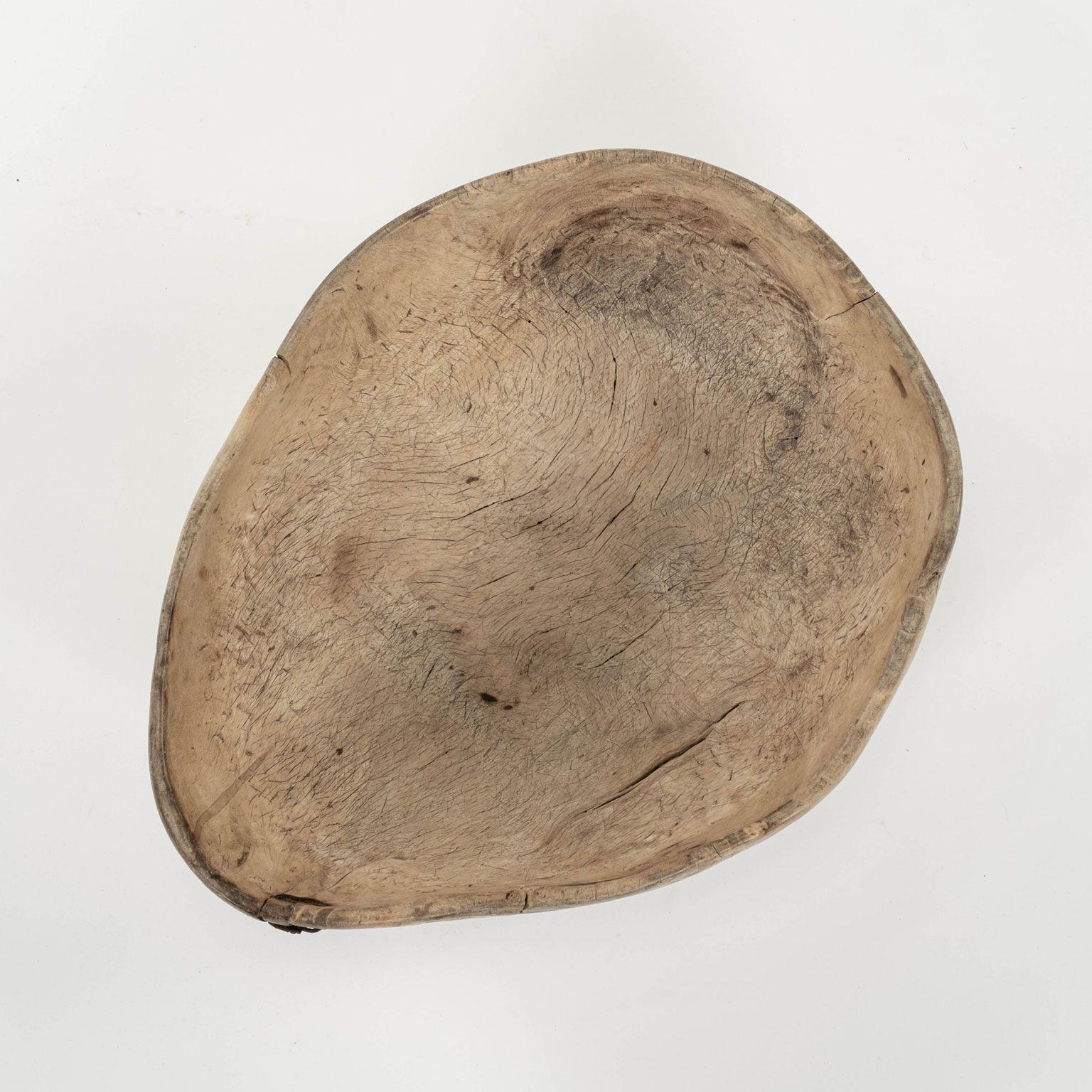 Wood Sublime Organically-Shaped Primitive 18th Century Scandavian Root Bowl For Sale