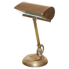 Antique Sublime Original 1920's Bronze Brass & Copper Articulated Bankers Table Lamp