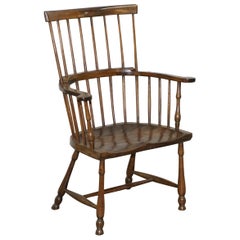 Sublime Original Antique Elm 19th Century circa 1840 Comb Back Windsor Armchair