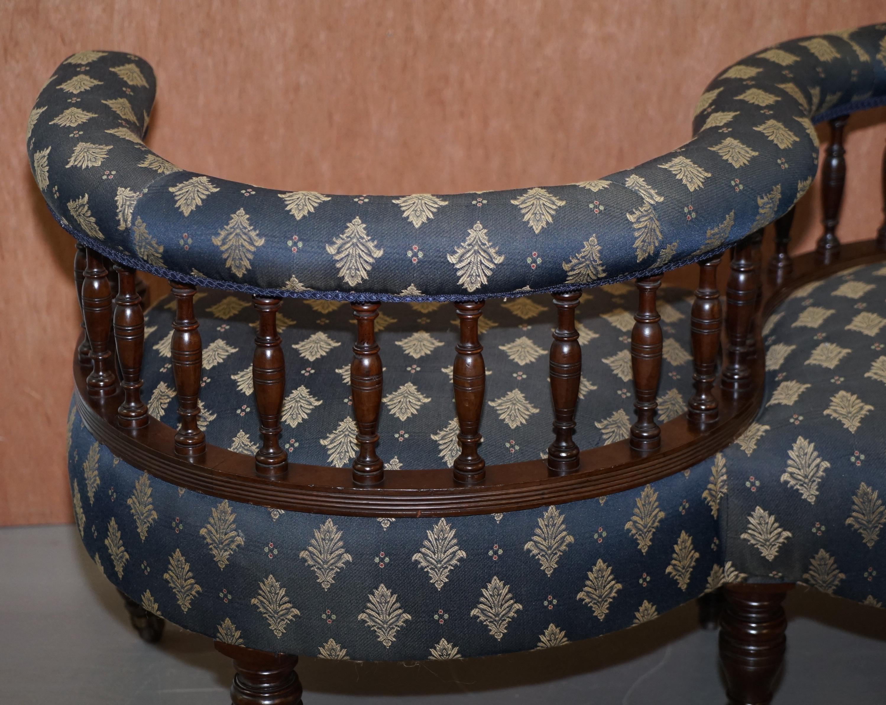 Sublime Original Antique Victorian 1860 Tete a Tete Love Coversation Sofa Seat 3
