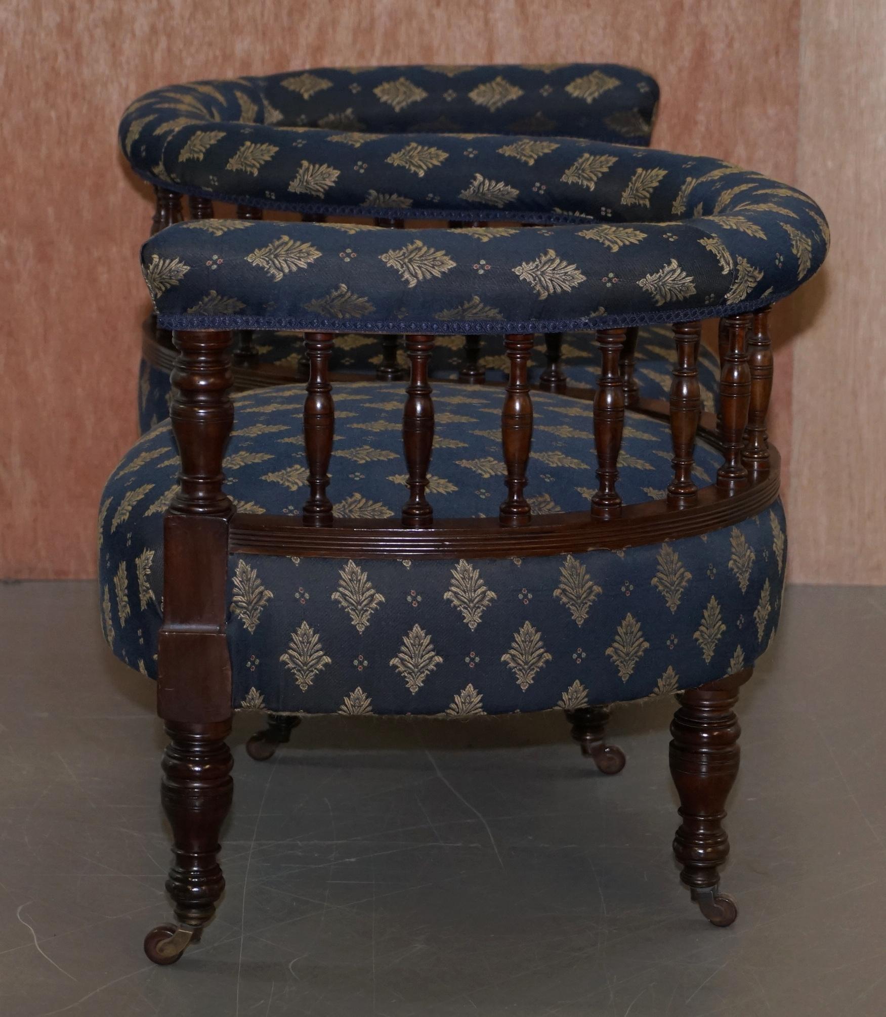 Sublime Original Antique Victorian 1860 Tete a Tete Love Coversation Sofa Seat 4