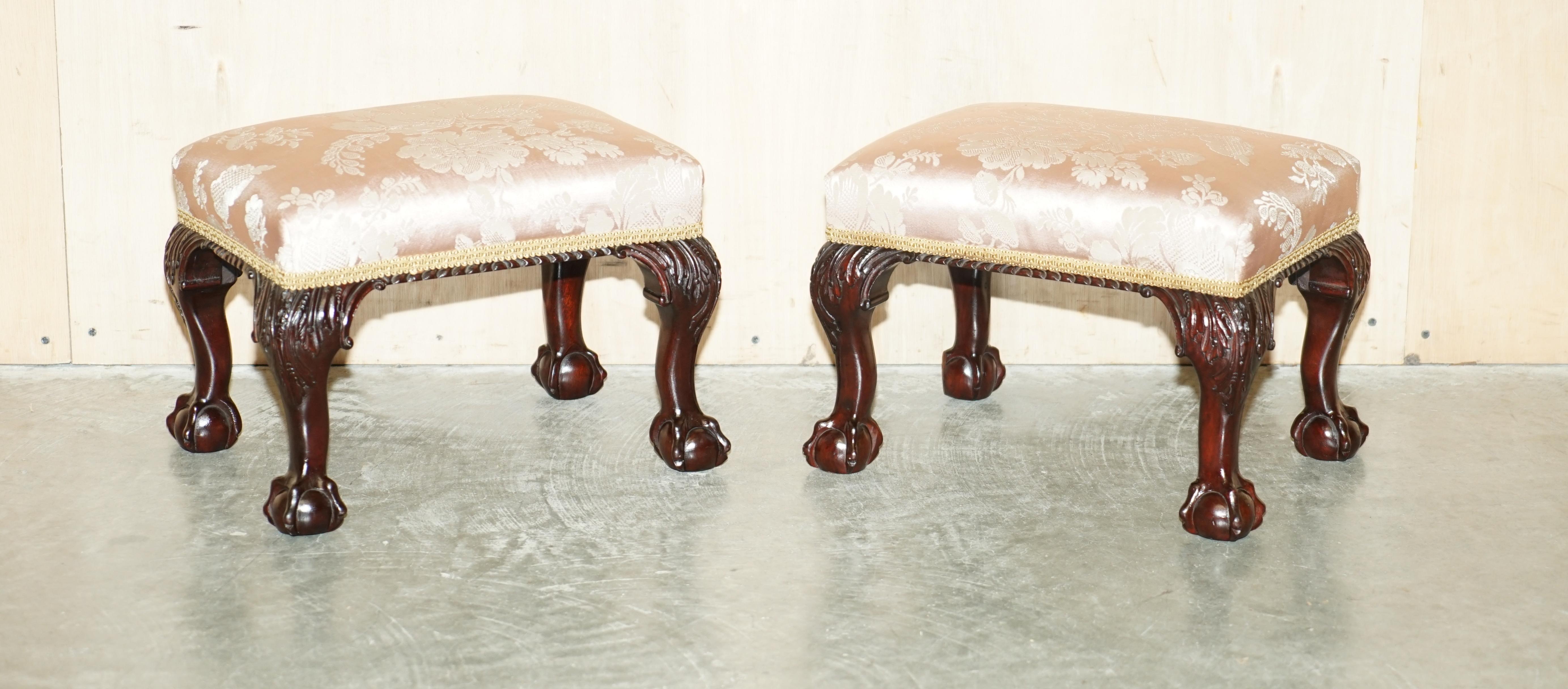 Royal House Antiques

Royal House Antiques is delighted to offer for sale this exquisite pair of Victorian hand carved Mahogany, Claw & Ball feet, small footstools with floral upholstery 

Please note the delivery fee listed is just a guide, it