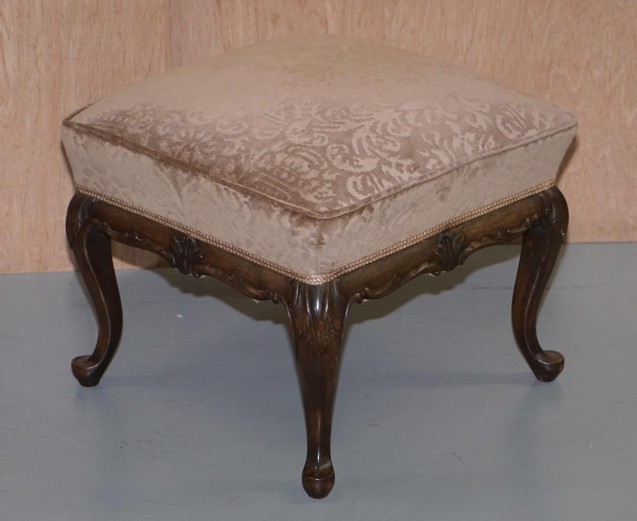 We are delighted to offer for sale this stunning pair of early Victorian hand carved in solid mahogany footstool stools

These are a very high end luxurious pair of stools, they have been inspired by the early 18th century Georgian Irish pieces