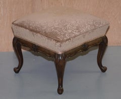 Sublime Pair of circa 1860 Antique Victorian Footstools Stools Carved Hardwood