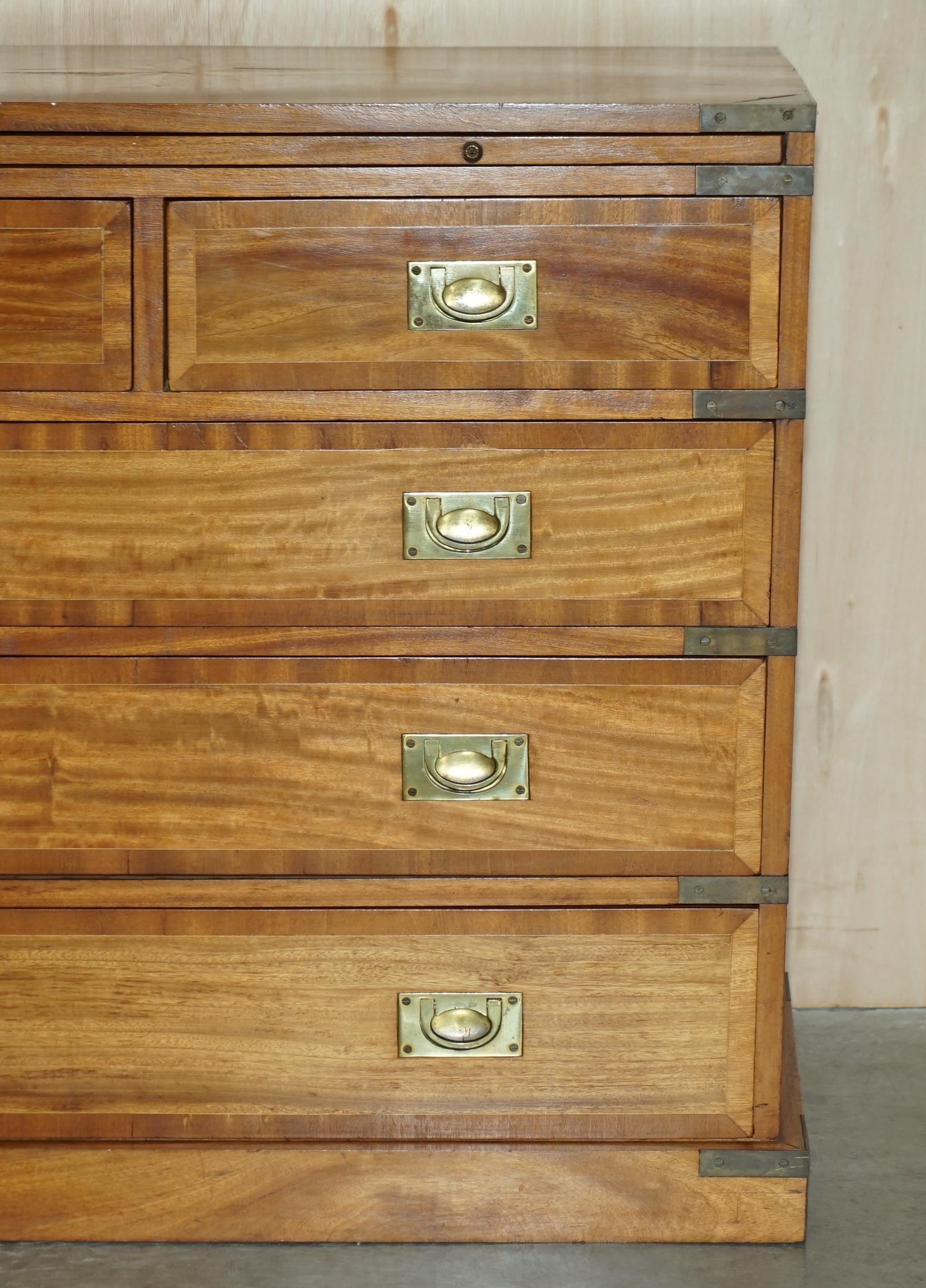 Hand-Crafted Sublime Pair of circa 1900 Antique Military Campaign Chest of Drawers Sheraton
