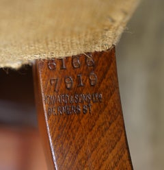 Sublime Pair of Howard & Son's William Morris Walnut Framed Wingback Armchairs