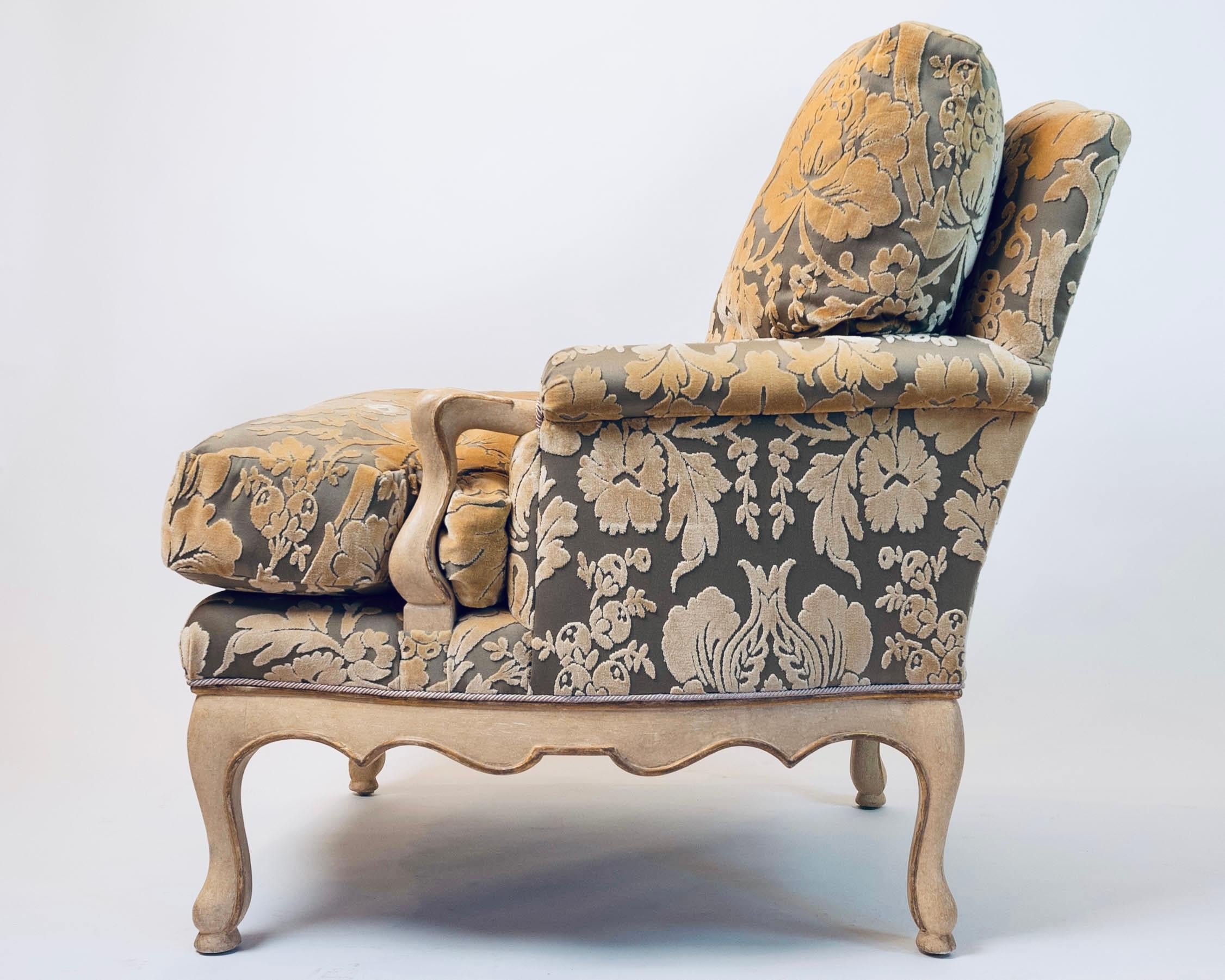American Sublime Pair of J Robert Scott French Country Bergere Club Chairs