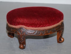 Sublime Pair of Original George II circa 1760 English Small Footstools Rare Find