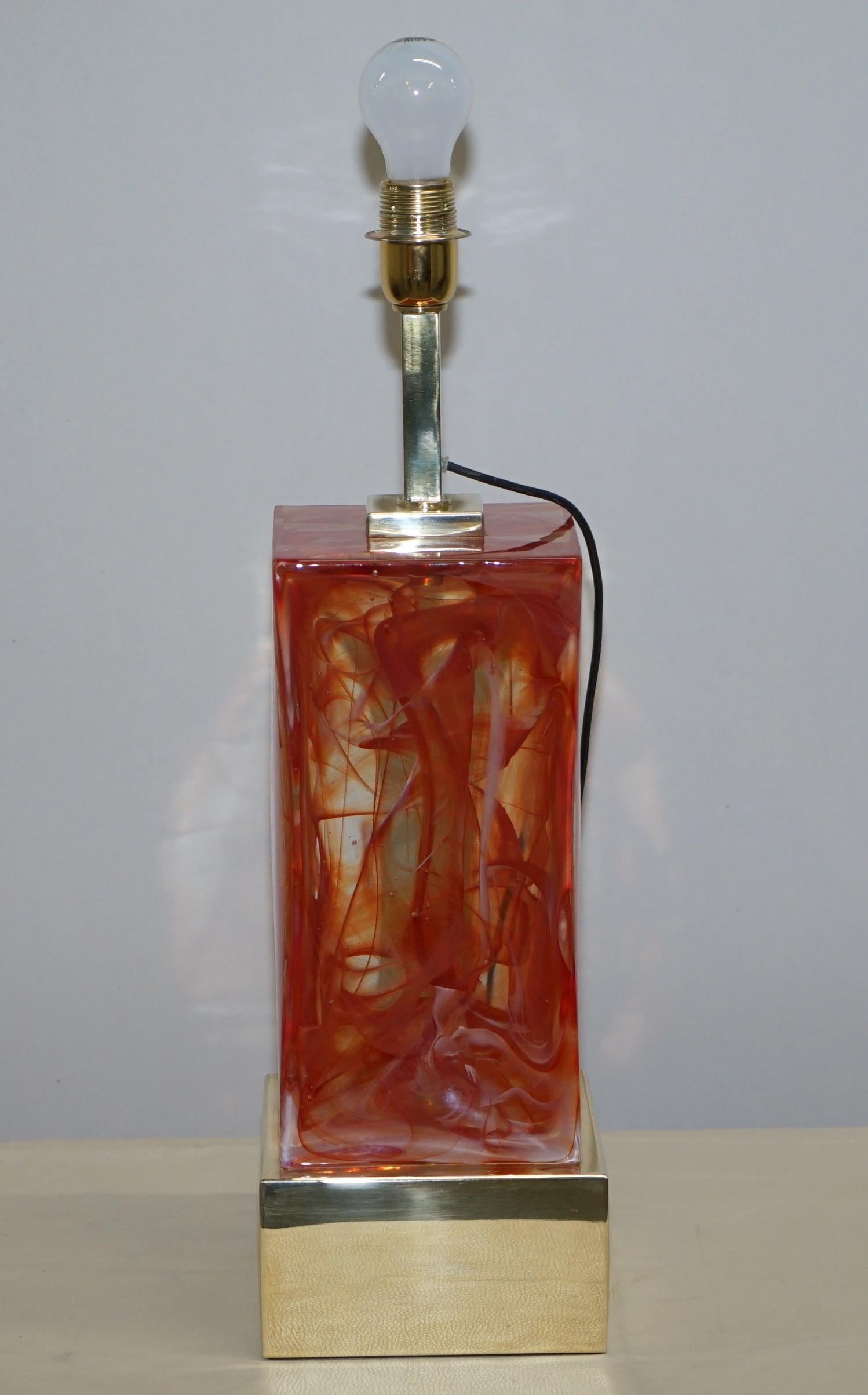 Sublime Pair of Original Murano Glass Marbled Solid Heavy Large Table Lamps 7