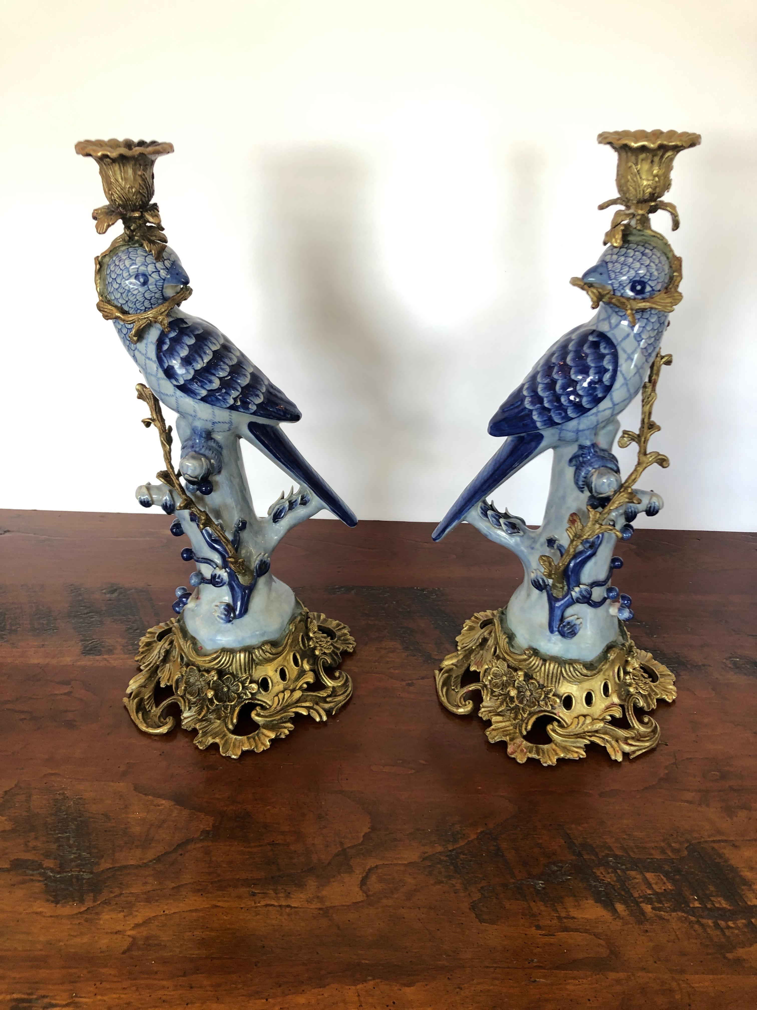 parrot candle holders