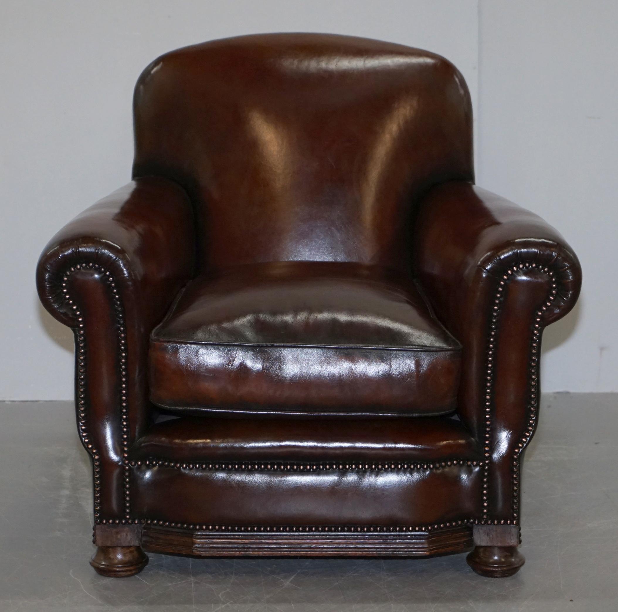 Sublime Pair of Victorian Fully Restored Cigar Brown Leather Club Armchairs 9