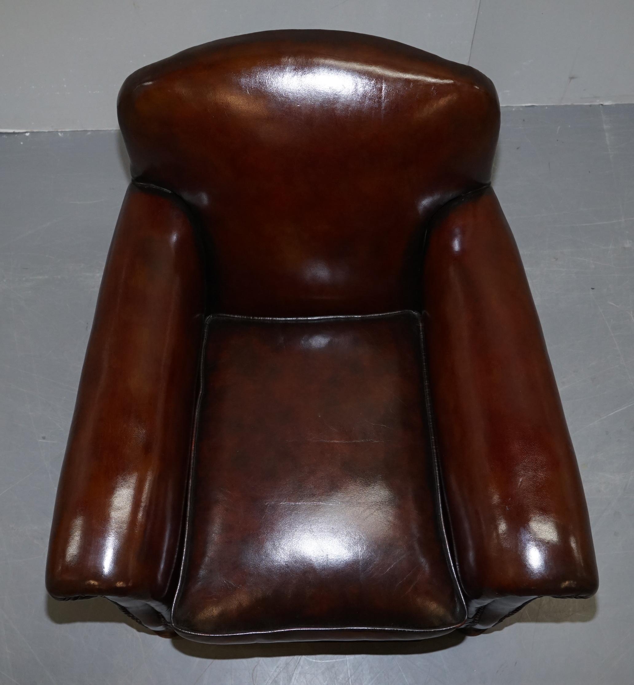 Sublime Pair of Victorian Fully Restored Cigar Brown Leather Club Armchairs 14