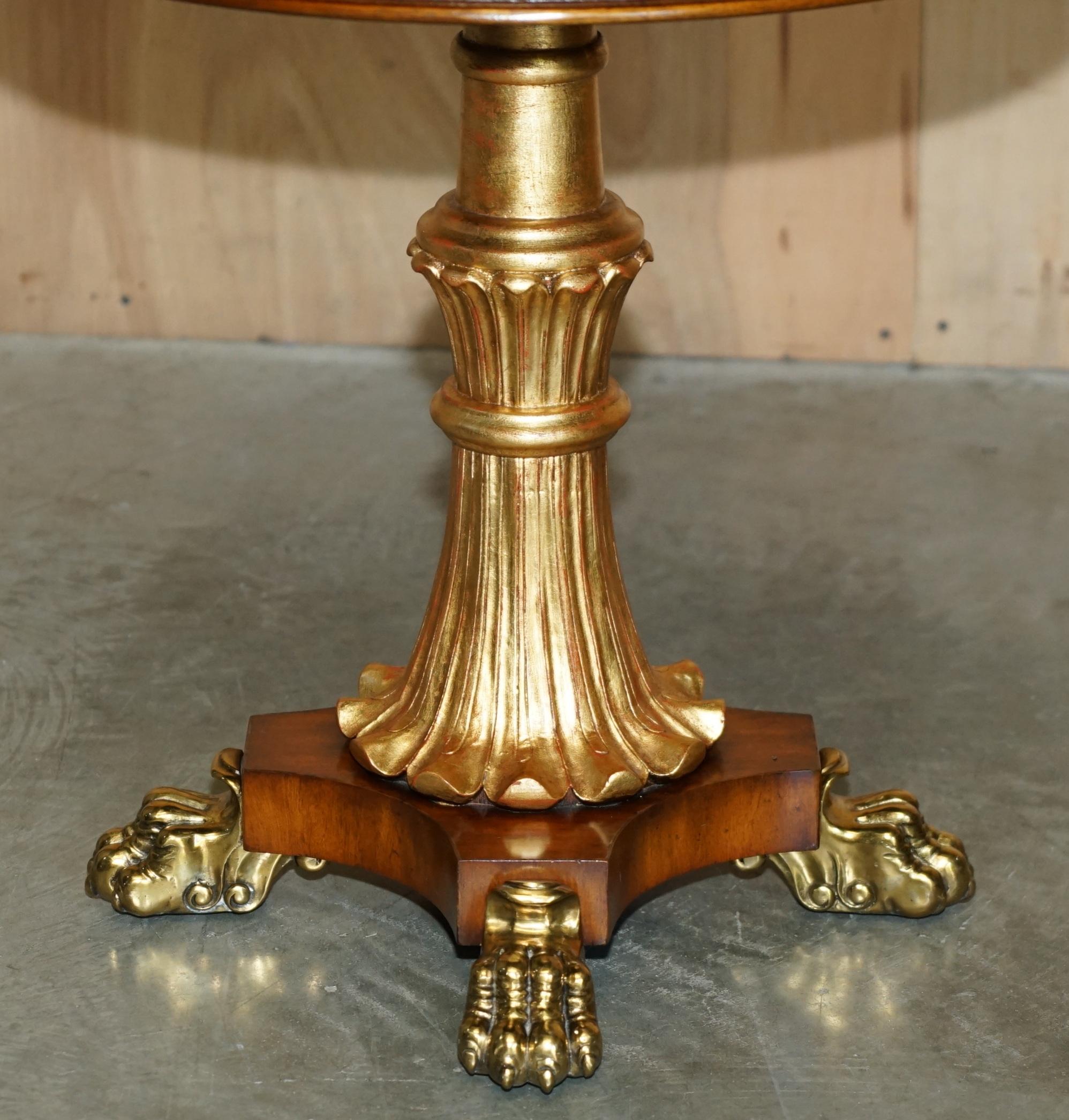 SUBLIME PAiR OF VINTAGE MARBLE TOPPED SIDE END TABLES SOLID BRASS LIONS PAW FEET For Sale 9