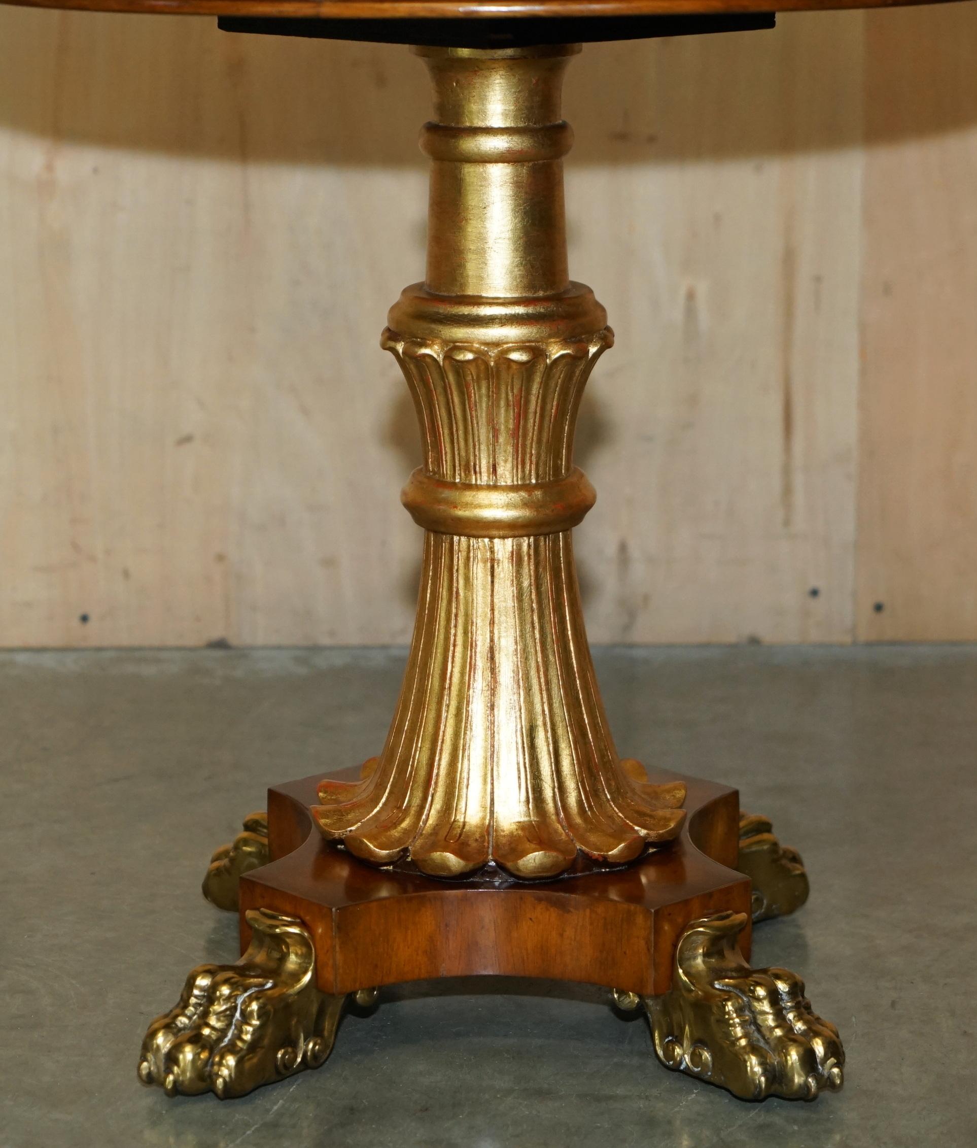 SUBLIME PAiR OF VINTAGE MARBLE TOPPED SIDE END TABLES SOLID BRASS LIONS PAW FEET In Good Condition For Sale In West Sussex, Pulborough
