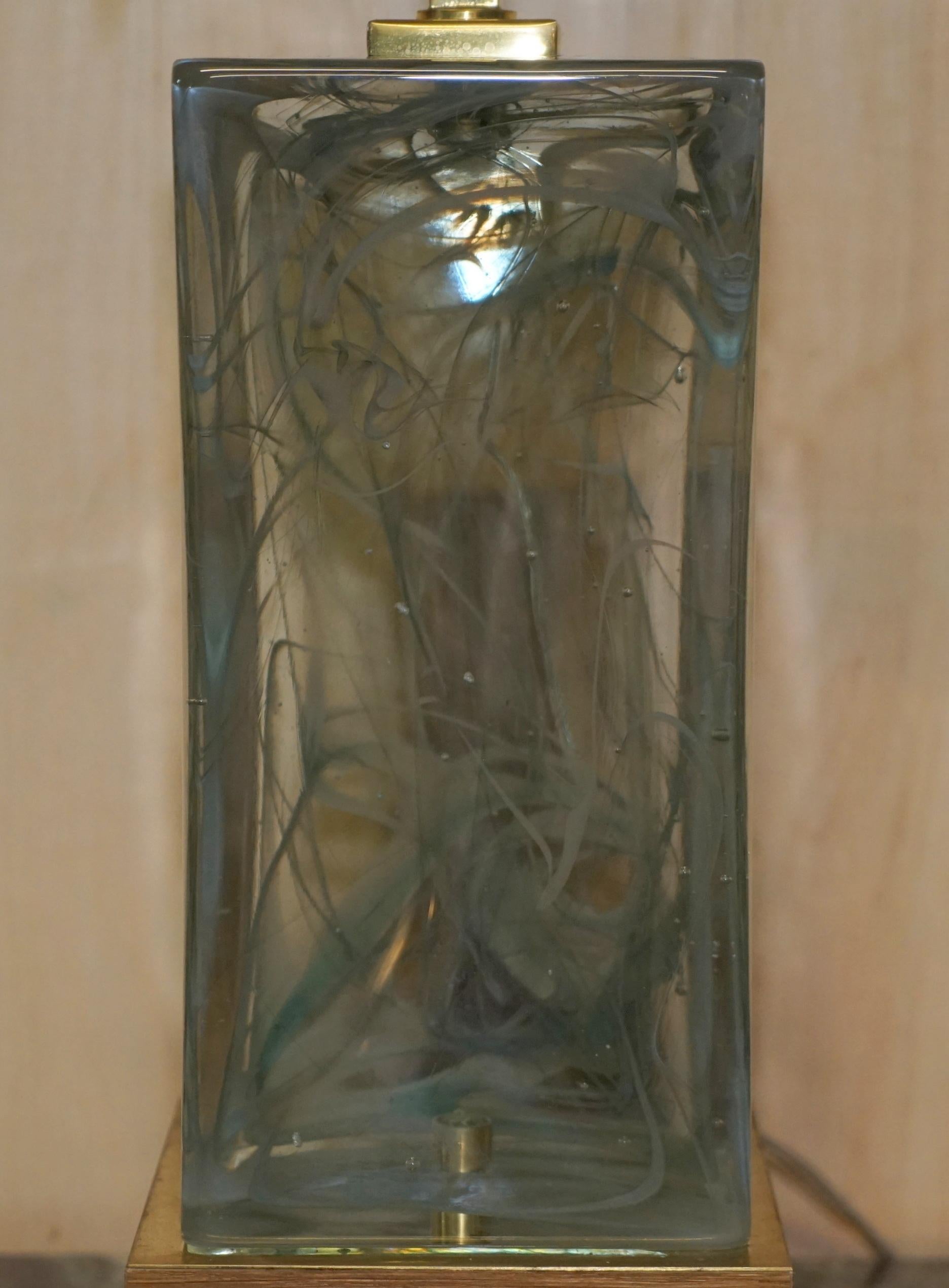 Sublime Pair of Vintage Murano Glas marmoriert Massiv Schwer Große Tischlampen im Angebot 4