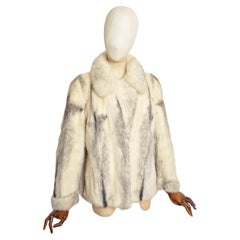 Sublime Parisian Vintage White & Black Cross Mink - Real Fur Coat