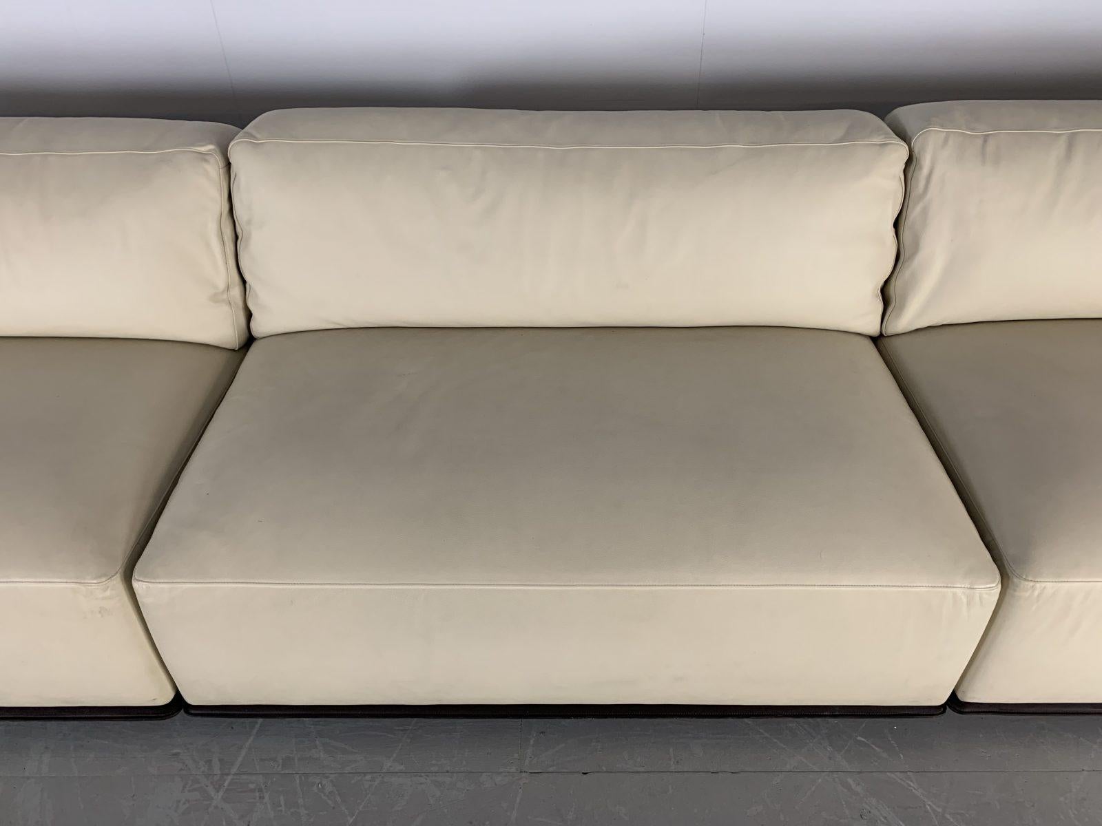 Sublime Poltrona Frau “Cassiopea” Large Sofa with Bookcase-End in Saddle Leather 4
