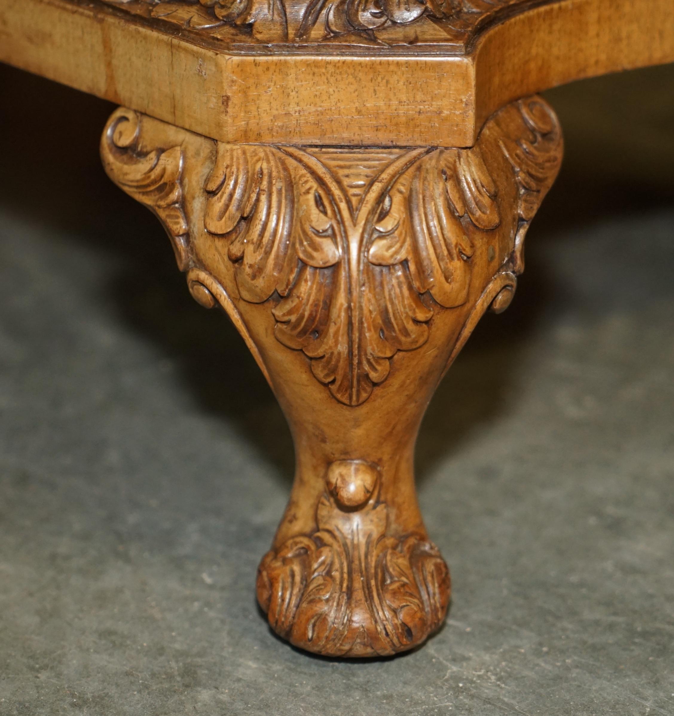 Sublime Quality Burr Walnut Hand Carved Dressing Table & Stool Part of Suite 1