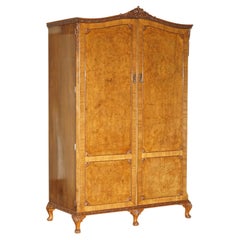 Sublime Quality Used circa 1940 Maple & Co Burr Walnut Wardrobe Claw & Ball