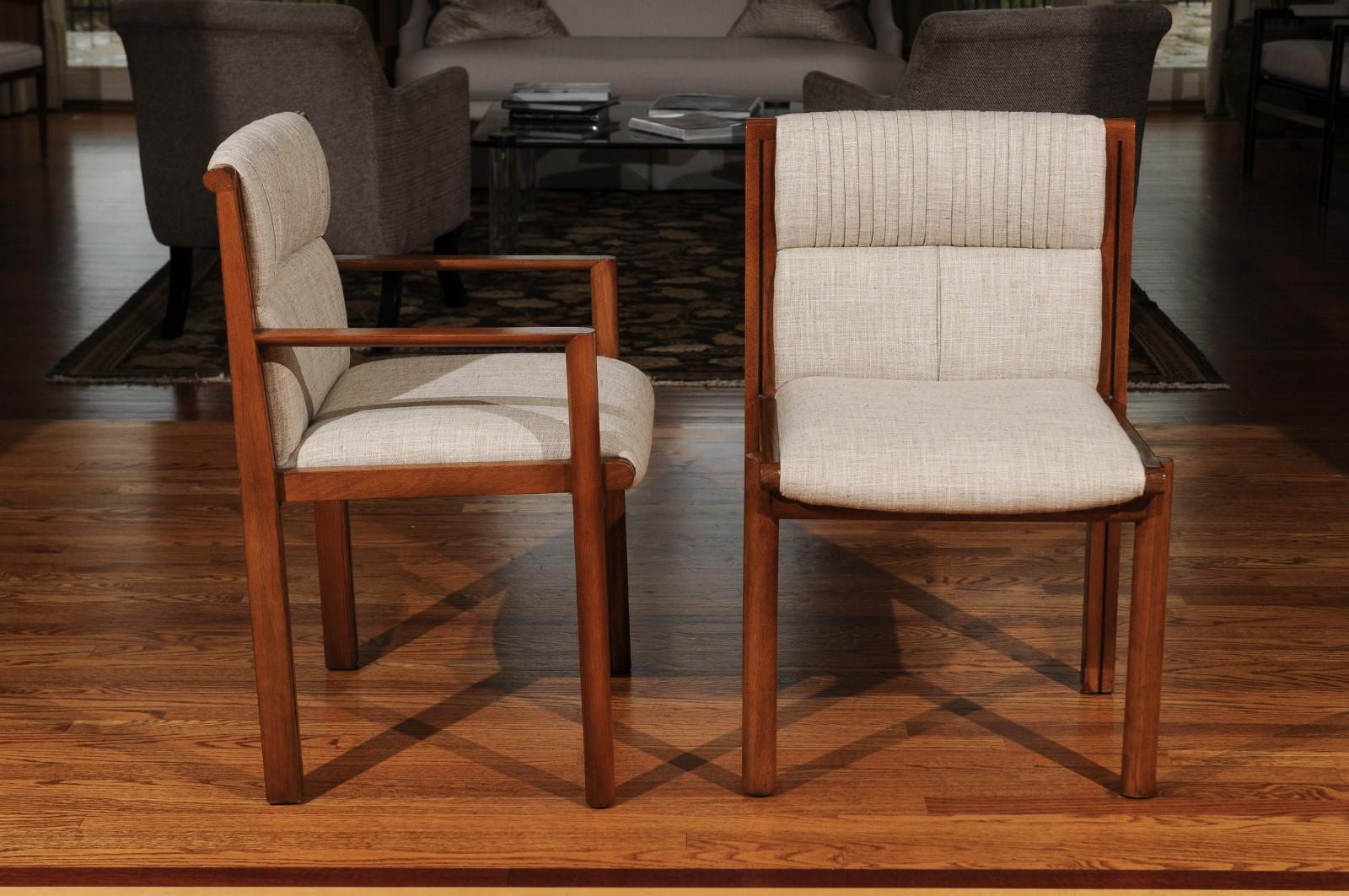 Mid-Century Modern Sublime Restored Set of 12 Dining Chairs by John Saladino for Baker, circa 1985