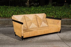 Sublime canapé en acajou et jonc de John Hutton pour Donghia - Paire disponible