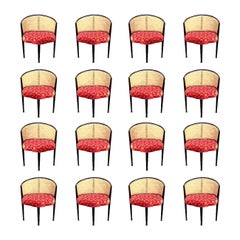 Sublime Set of 12 Unforgettable Cane Chairs by Edward Wormley for Dunbar, c 1950