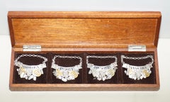 Sublime juego de 1988 etiquetas de decantador de plata maciza de ley y oro Oporto y Maderia