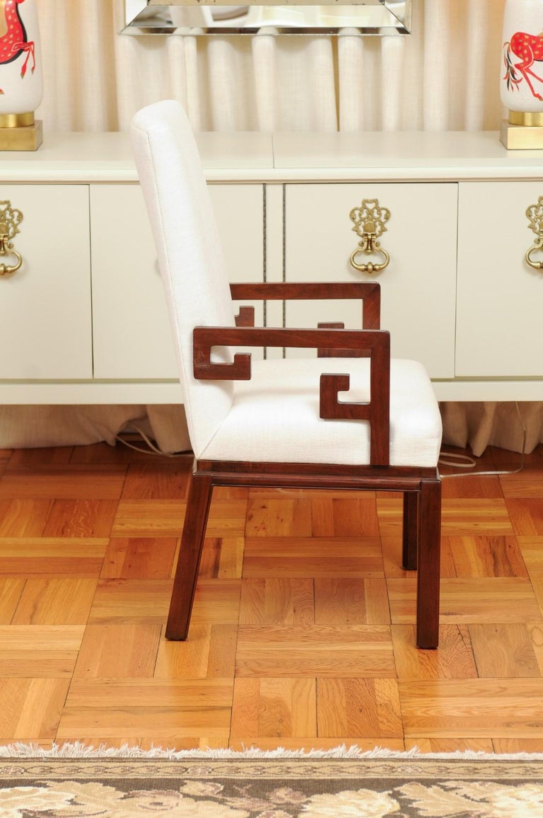 All Arms Sublime Set of 8 Greek Key Parsons Chairs by Michael Taylor