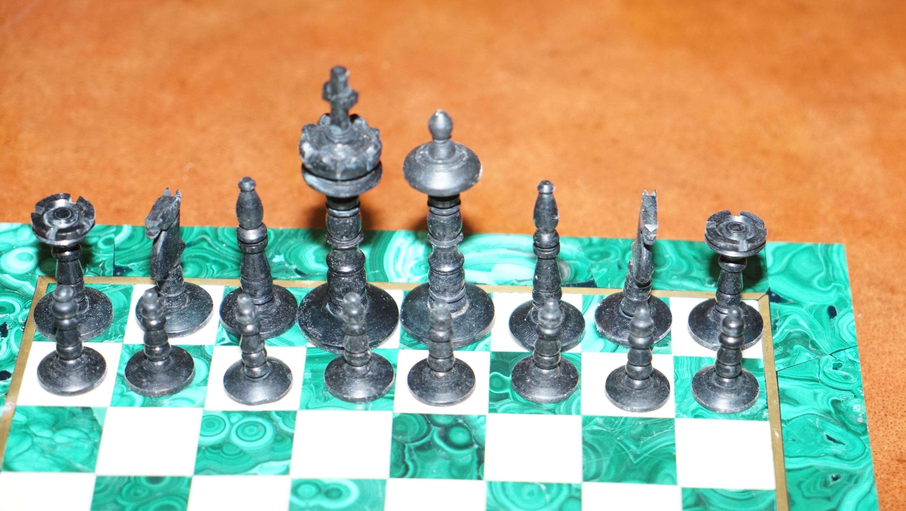 malachite chess set