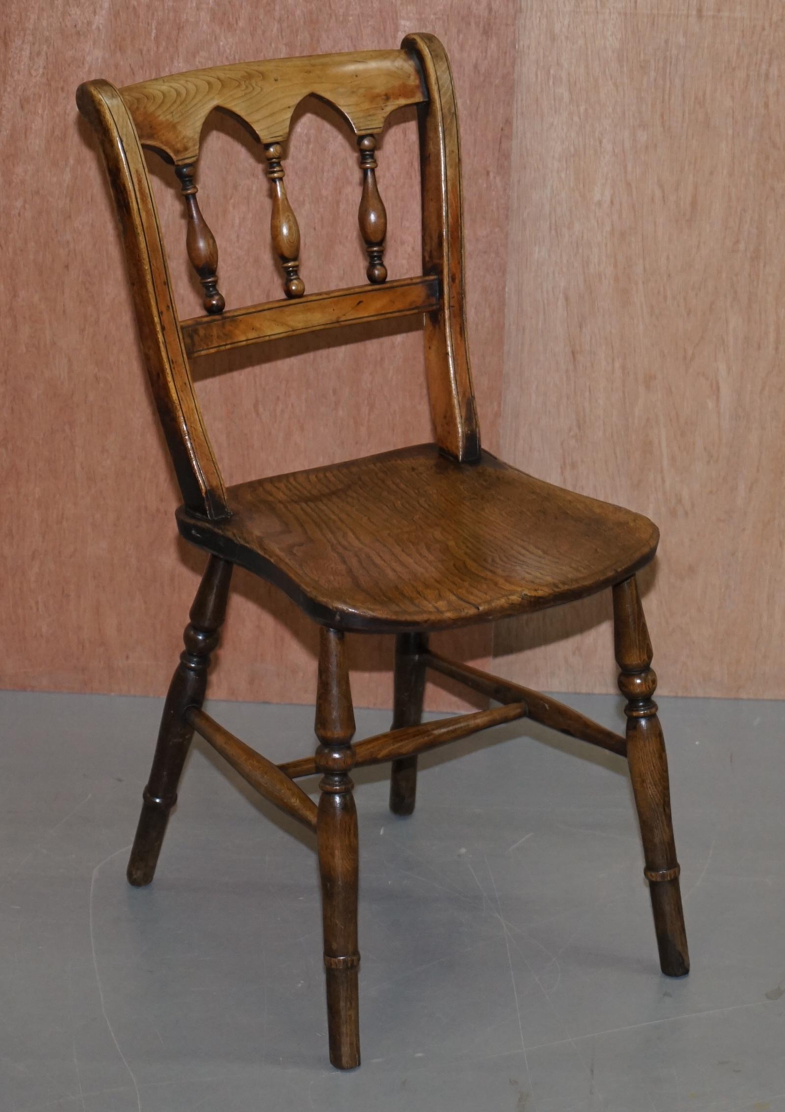Sublime Suite of Eight circa 1840 English Windsor Thames Valley Dining Chairs 8 3