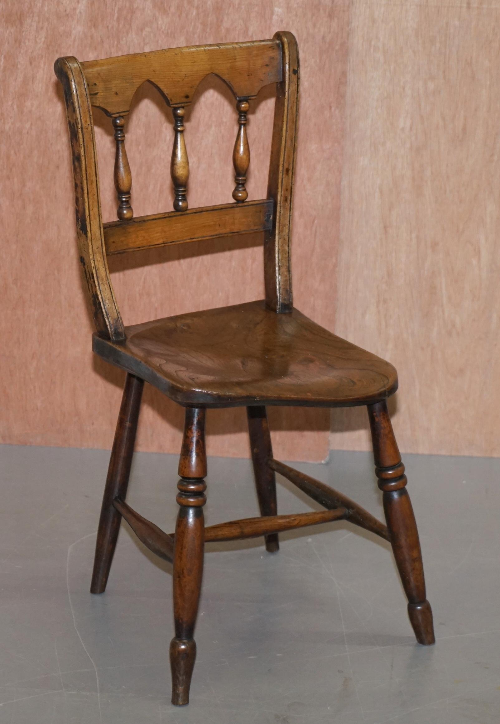 Sublime Suite of Eight circa 1840 English Windsor Thames Valley Dining Chairs 8 5