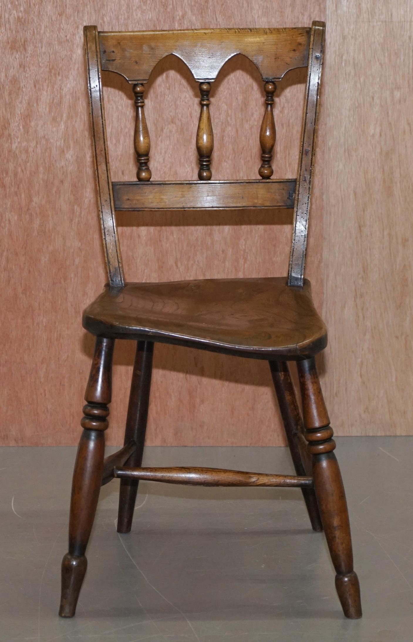 Sublime Suite of Eight circa 1840 English Windsor Thames Valley Dining Chairs 8 6