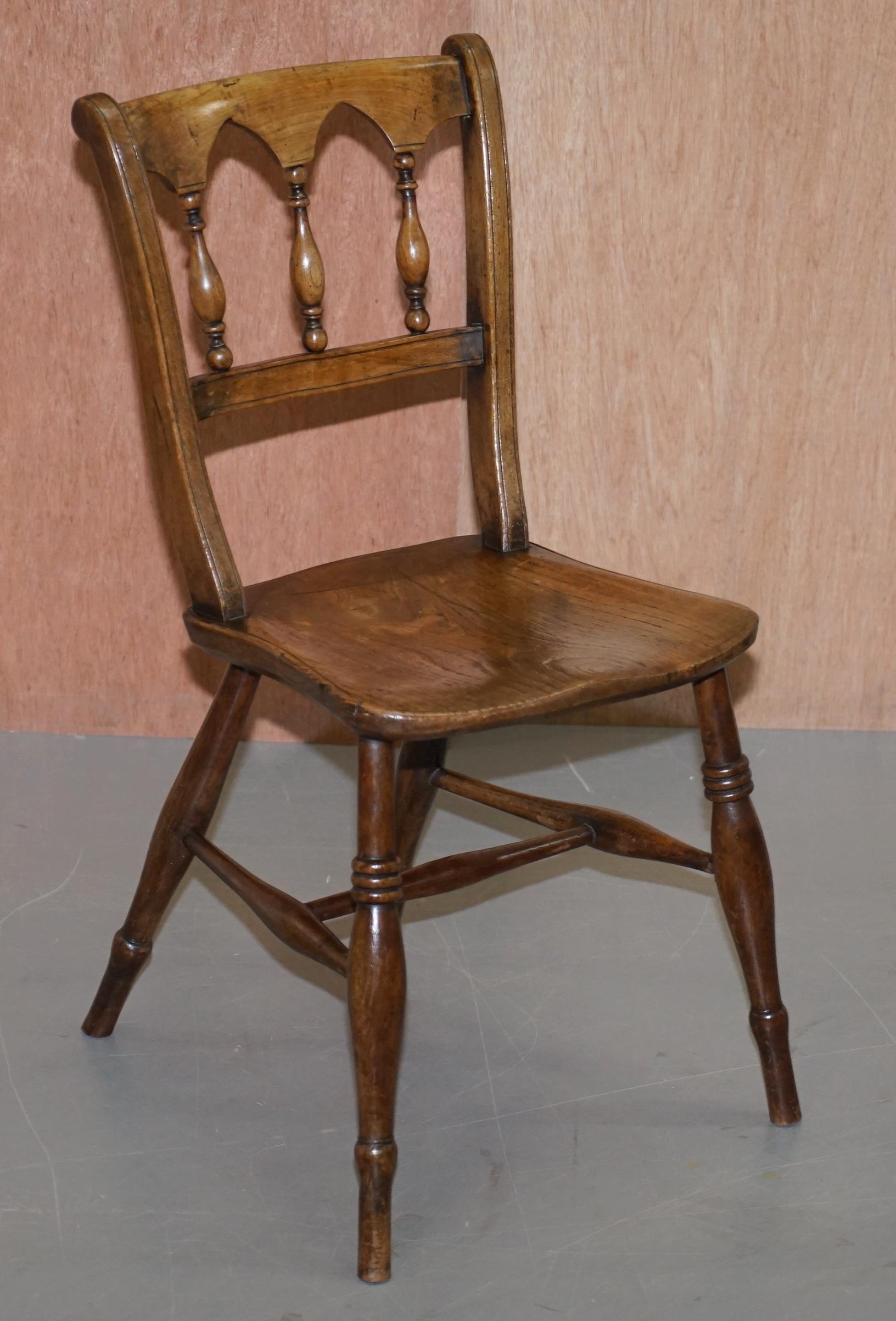 Sublime Suite of Eight circa 1840 English Windsor Thames Valley Dining Chairs 8 8