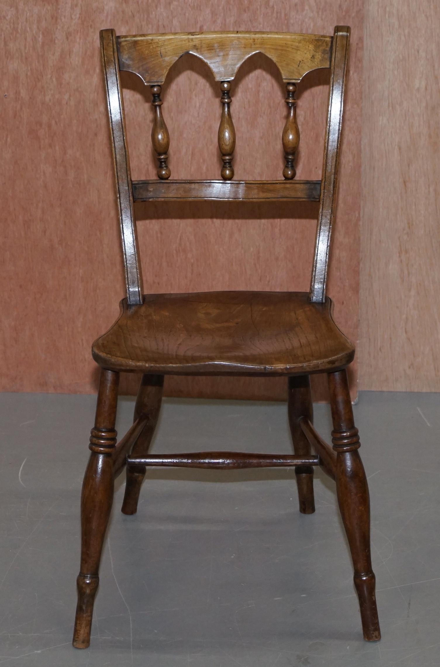 Sublime Suite of Eight circa 1840 English Windsor Thames Valley Dining Chairs 8 10