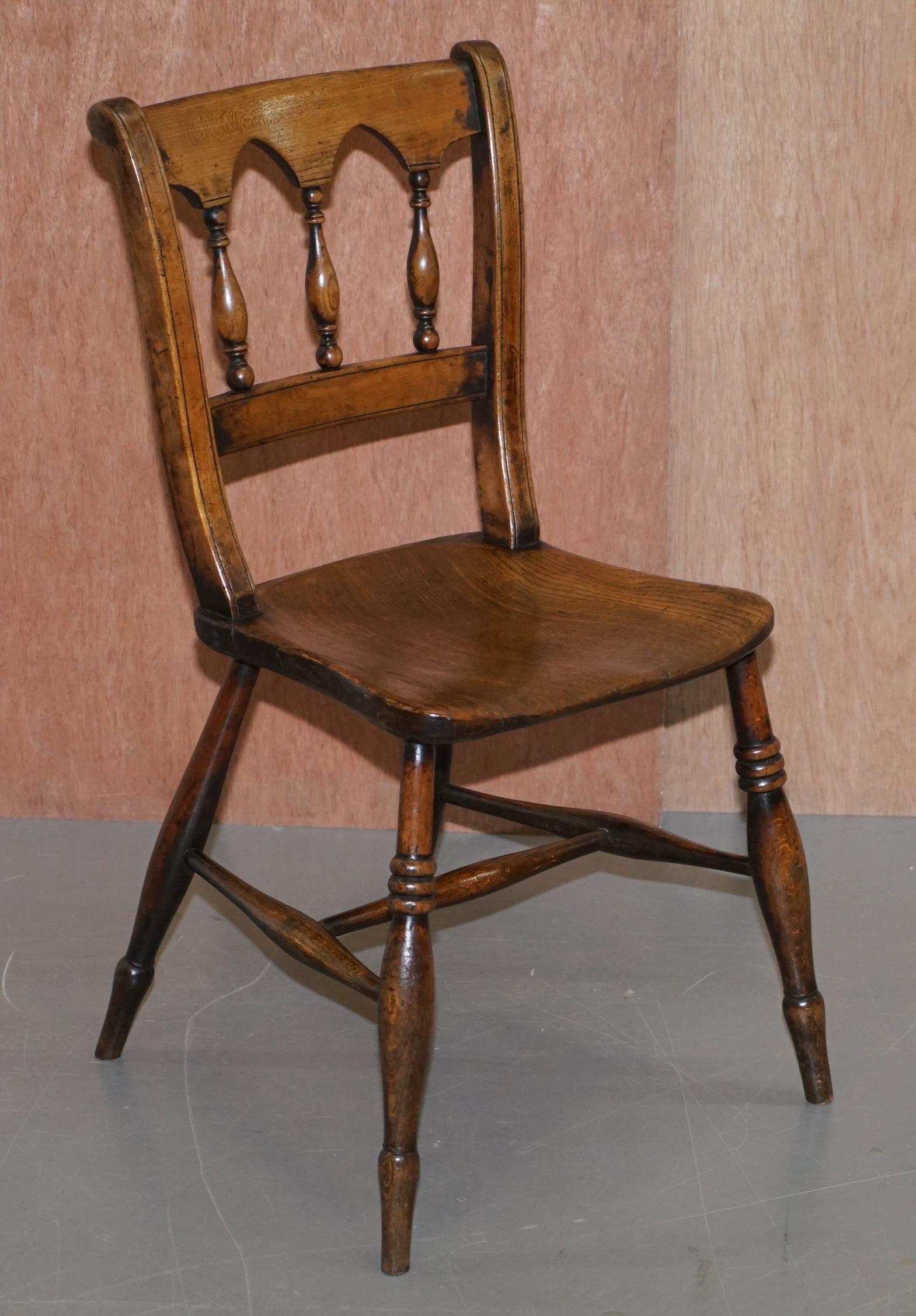 Sublime Suite of Eight circa 1840 English Windsor Thames Valley Dining Chairs 8 12