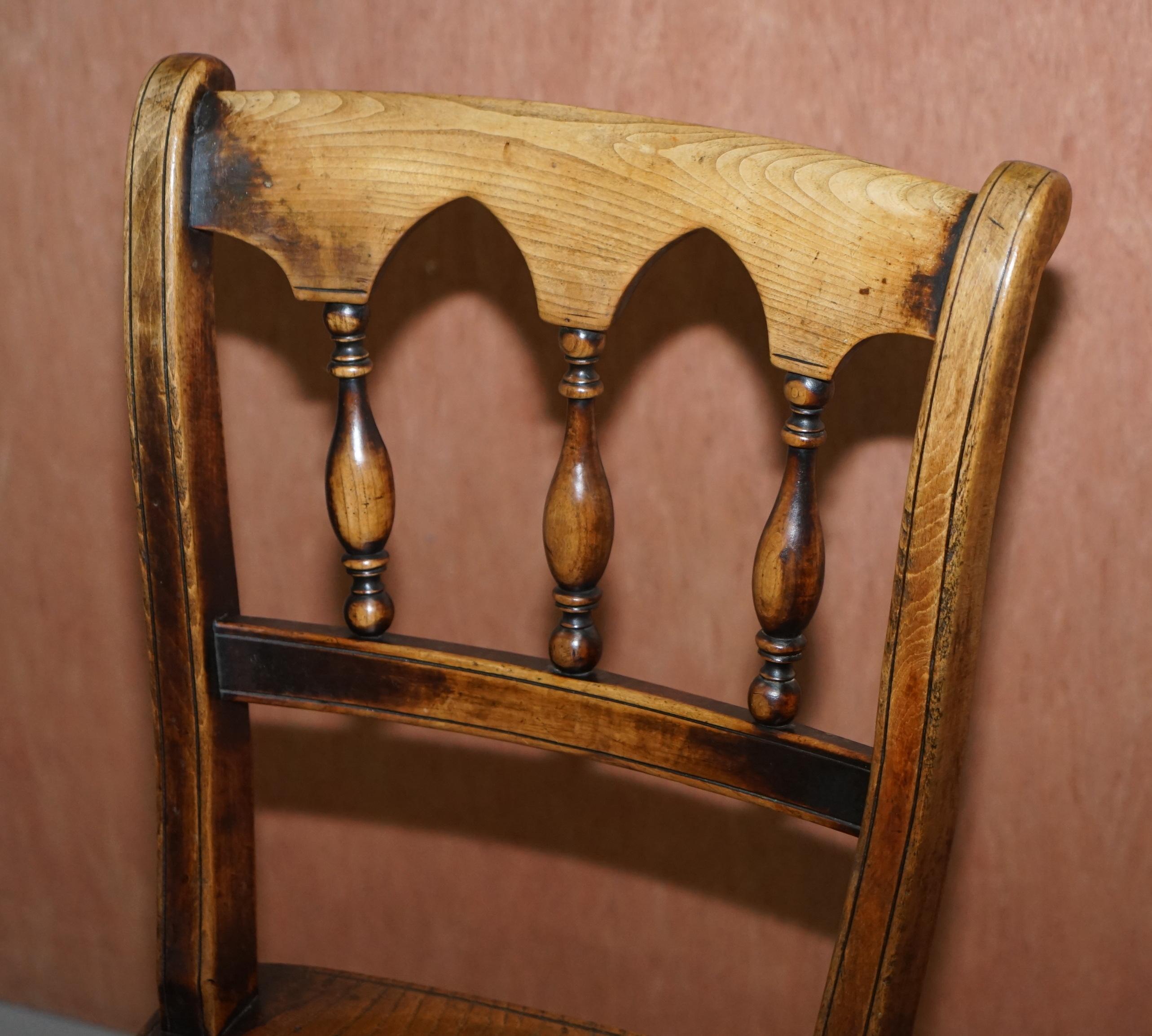 Early Victorian Sublime Suite of Eight circa 1840 English Windsor Thames Valley Dining Chairs 8