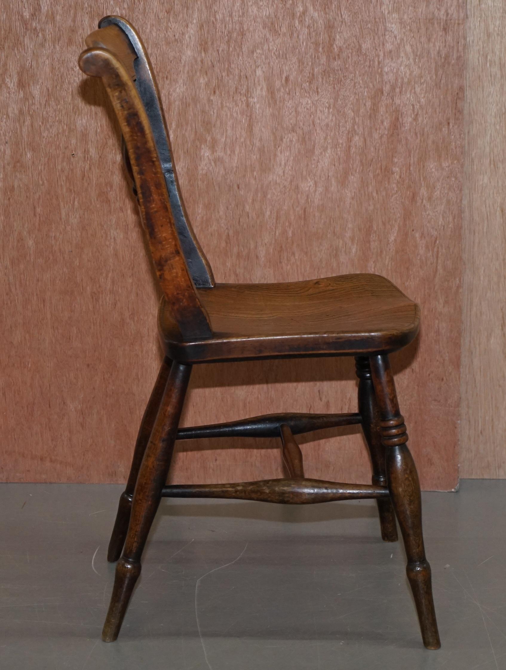 Mid-19th Century Sublime Suite of Eight circa 1840 English Windsor Thames Valley Dining Chairs 8