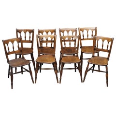 Sublime Suite of Eight circa 1840 English Windsor Thames Valley Dining Chairs 8