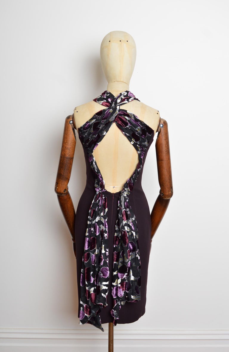 dark purple backless dress Vintage Dark Purple Halter-neck Beaded Ruffled Charming Prom Dress Eve –  DSProm main image 0