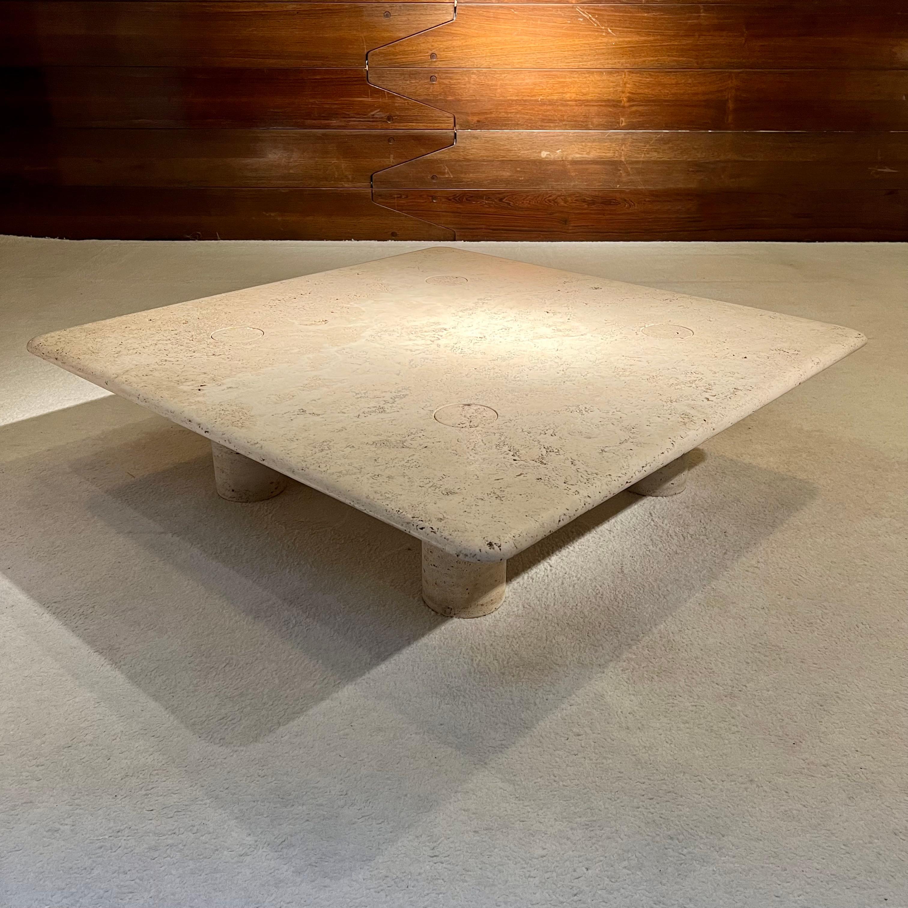 Mid-Century Modern Sublime Travertine Coffee Table by Angello Mangiarotti, Italy 1970 For Sale