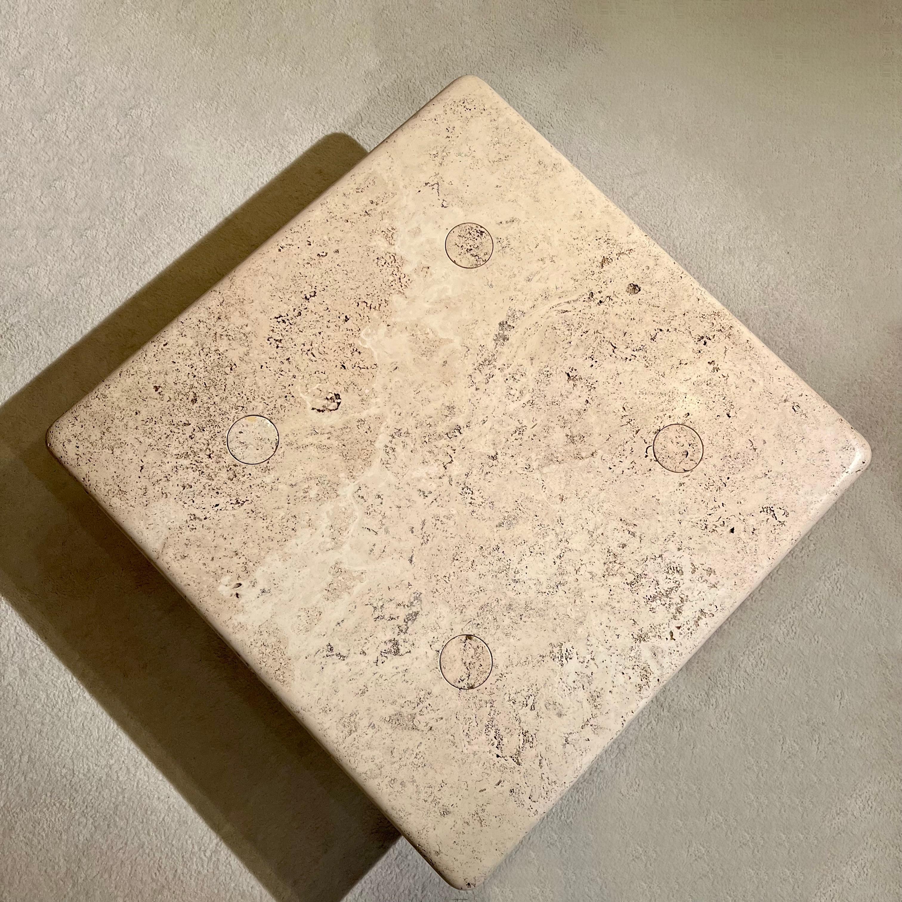 Late 20th Century Sublime Travertine Coffee Table by Angello Mangiarotti, Italy 1970 For Sale