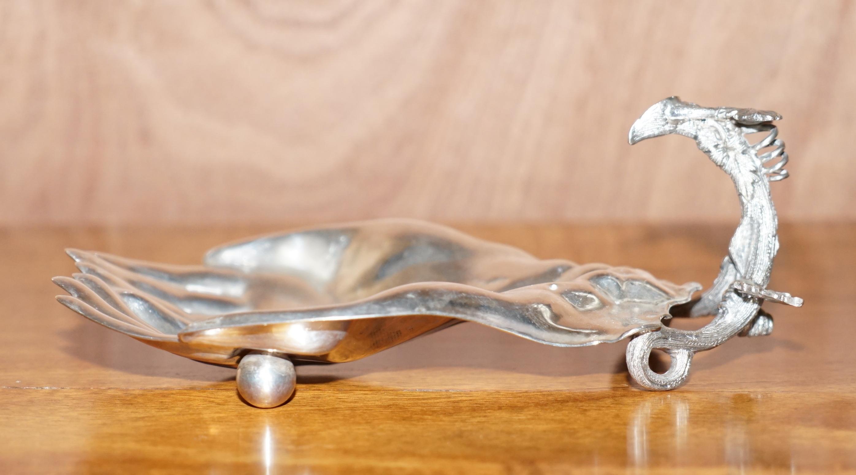 Sublime Victorian Silver Plated Bonbon Serving Tray Removable Glass Cupped Hands For Sale 12