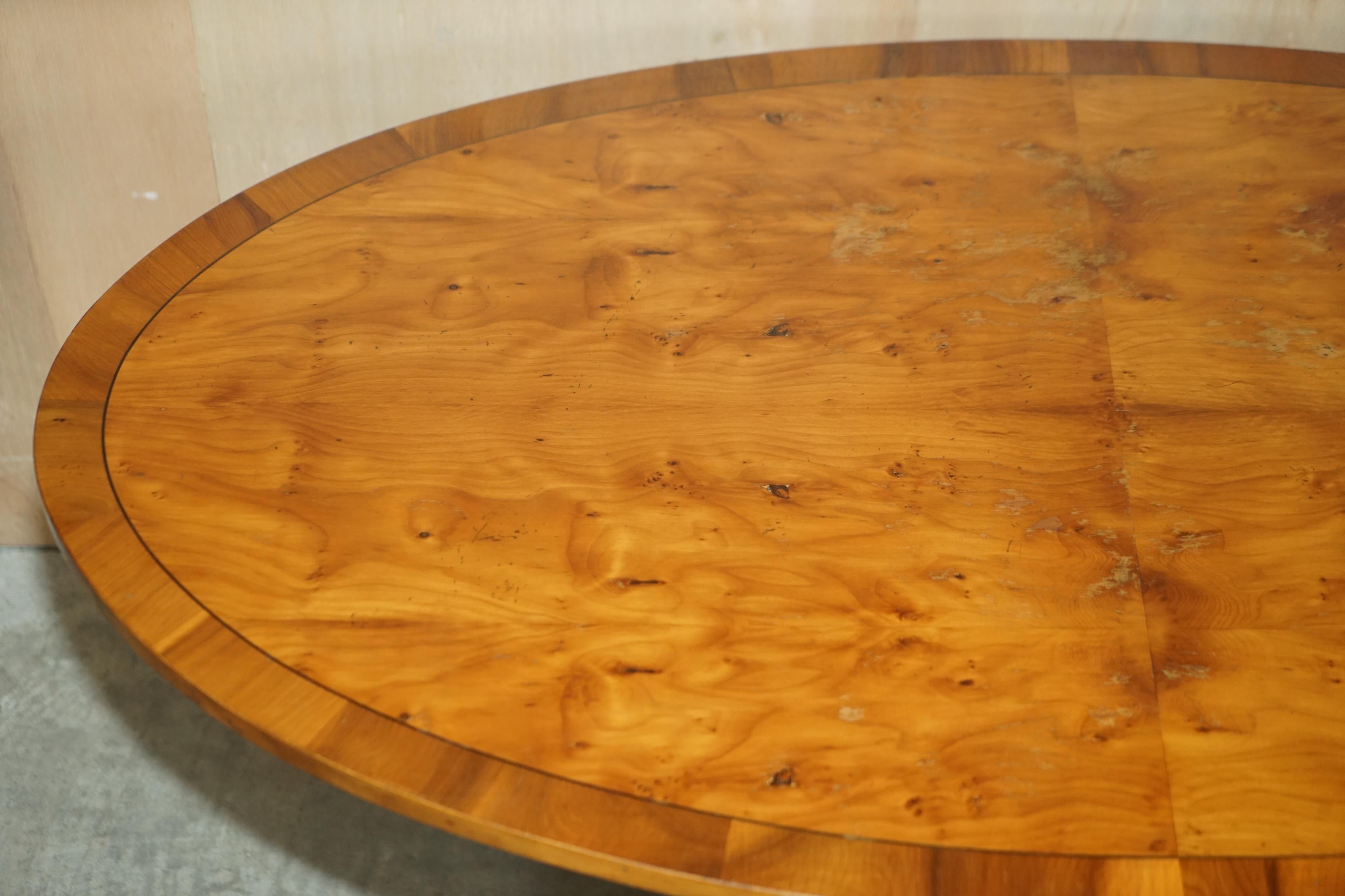 Sublime Vintage Bevan Funnell Oval Burr Yew Wood Coffee Table with