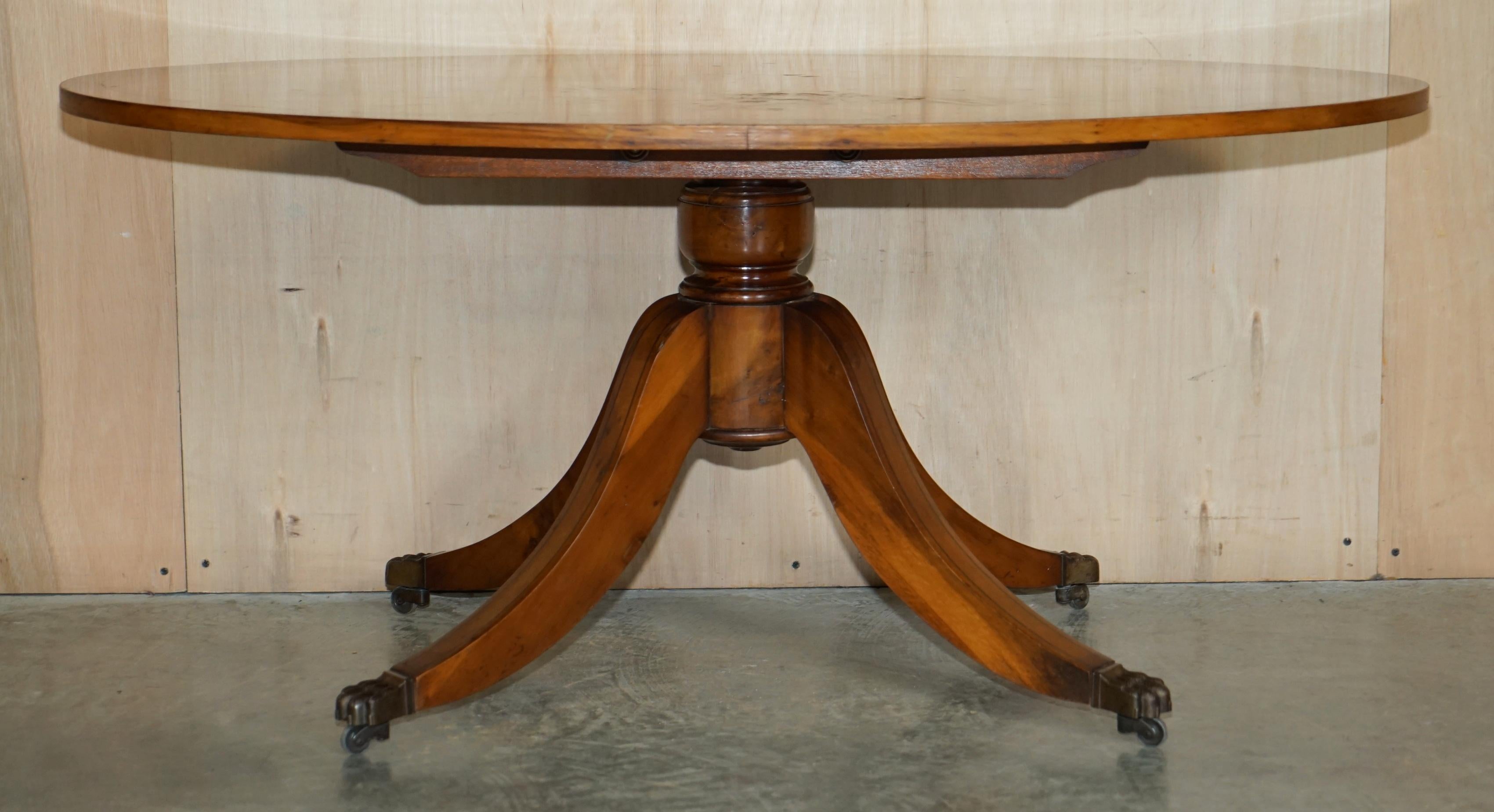 Sublime Vintage Bevan Funnell Oval Burr Yew Wood Coffee Table with