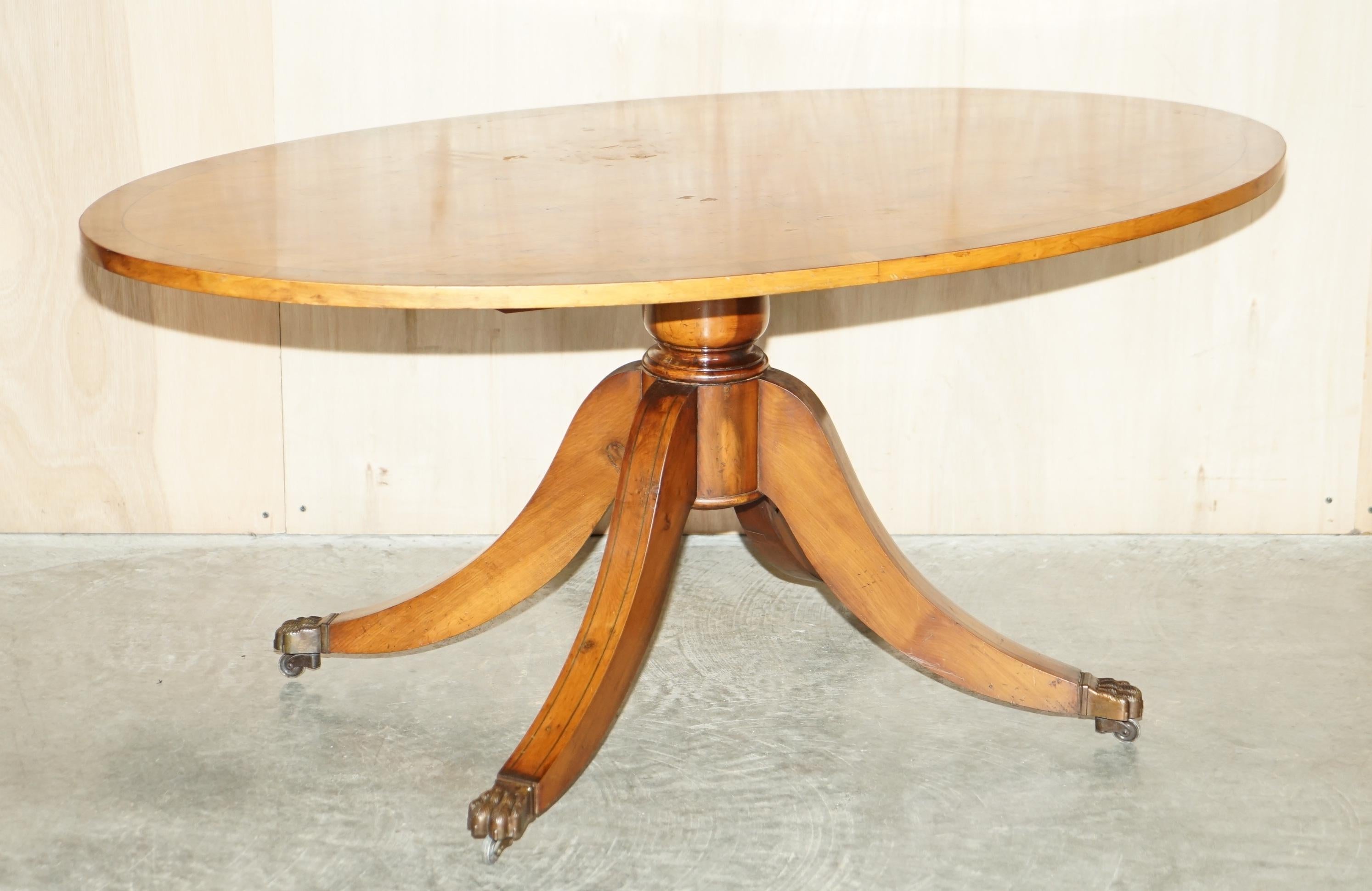 Sublime Vintage Bevan Funnell Oval Burr Yew Wood Coffee Table with