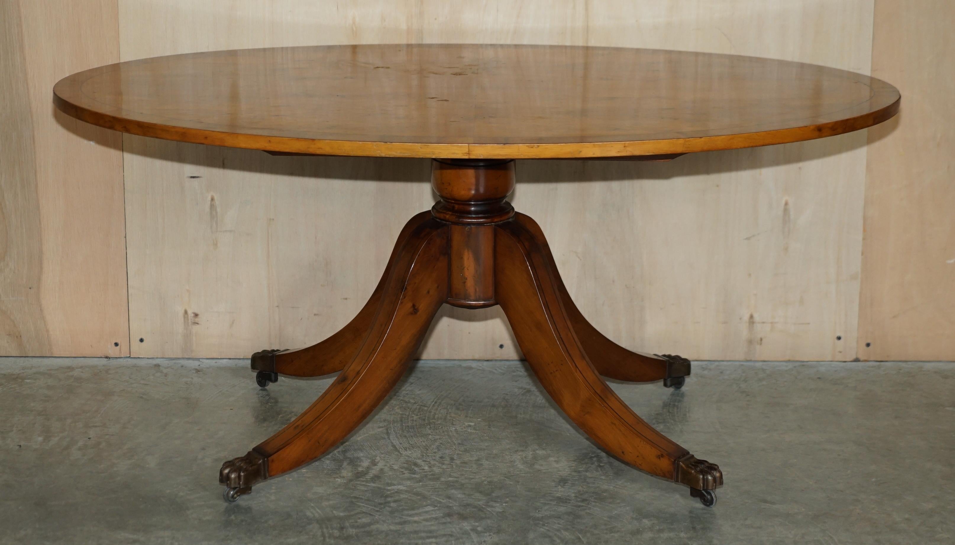 Sublime Vintage Bevan Funnell Oval Burr Yew Wood Coffee Table with