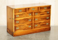 SUBLIME ViNTAGE BURR WALNUT MILITARY CAMPAIGN DRINKS CABINET HIDDEN IN SIDEBOARD