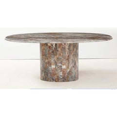 Sublime Vintage Roche Bobois Oval Marble Dining Table