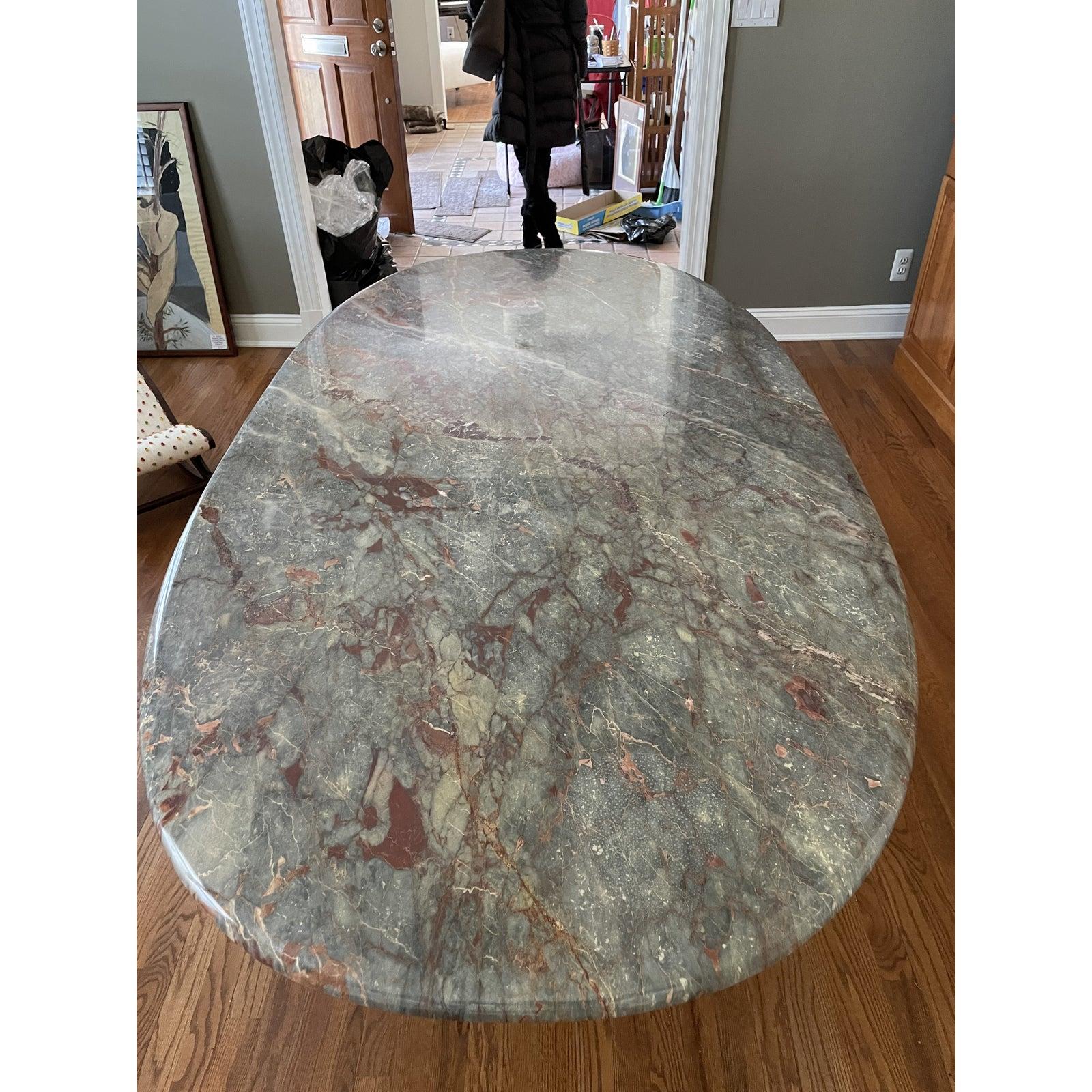 Sublime Vintage Roche Bobois Oval Marble Dining Table In Good Condition In Hopewell, NJ